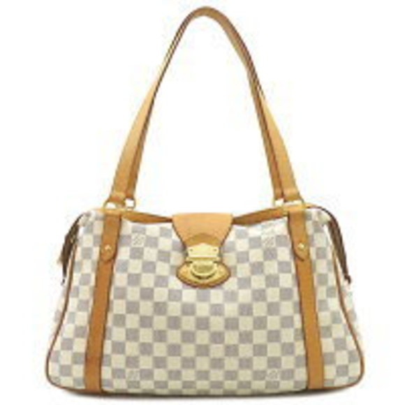 Louis Vuitton Stresa Tote Bag Damier Azur White Shoulder Bag Strap - Picture 1 of 9